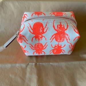 India Hicks White and Orange Cosmetic Bag